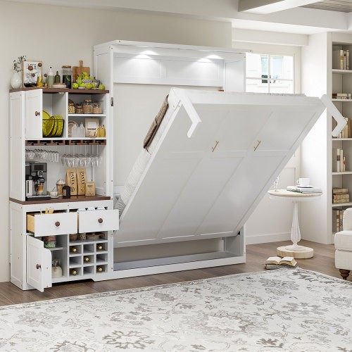 Queen size murphy - bed, wood