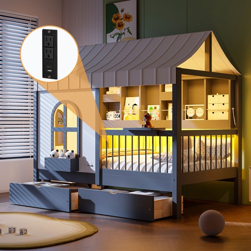 Twin size house bed with - size, 2